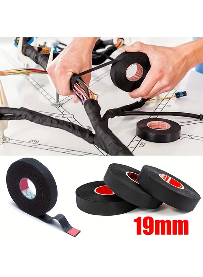 Black 19mm Heavy Duty Adhesive Tape Multi Surface Temperature Resistant 40C to 200C - Image 1