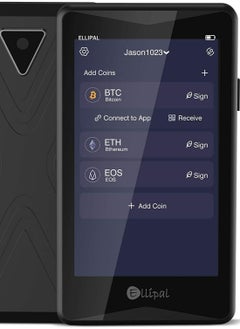 محفظة العملات المشفرة المادية - محفظة Ellipal Cold Wallet Gold Titan، معزولة عن الإنترنت، مضادة للتلاعب، تدعم العملات المتعددة، مع بطاقة Mnemonics، مثالية لـ BTC XRP ETH XLM USDT LTC Dash