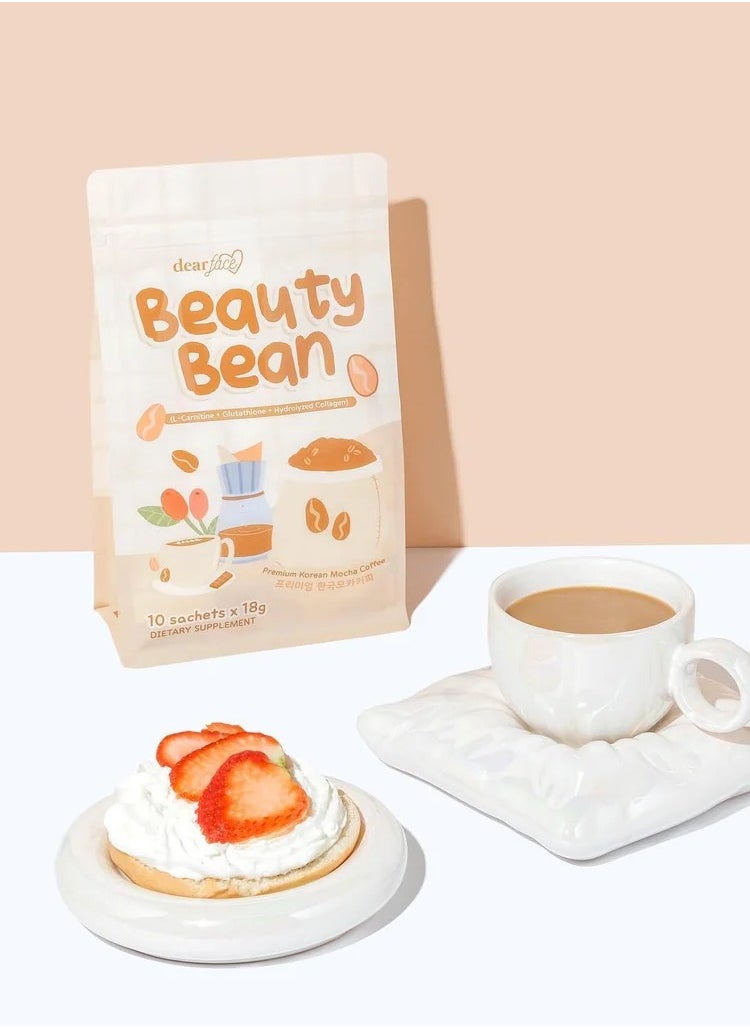 dear face - Dear Face Beauty Bean Korean Mocha Coffee – 10 Sachets with Glutathione & Collagen - Image 1