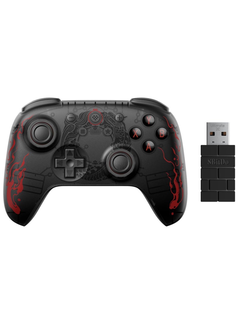 8Bitdo Ultimate 2C Wireless Controller for Windows PC and Android, with Hall Effect Joysticks and Hall Triggers, 1000Hz Polling Rate, and Remappable L4/R4 Bumpers - Black Myth: Wukong - Image 1