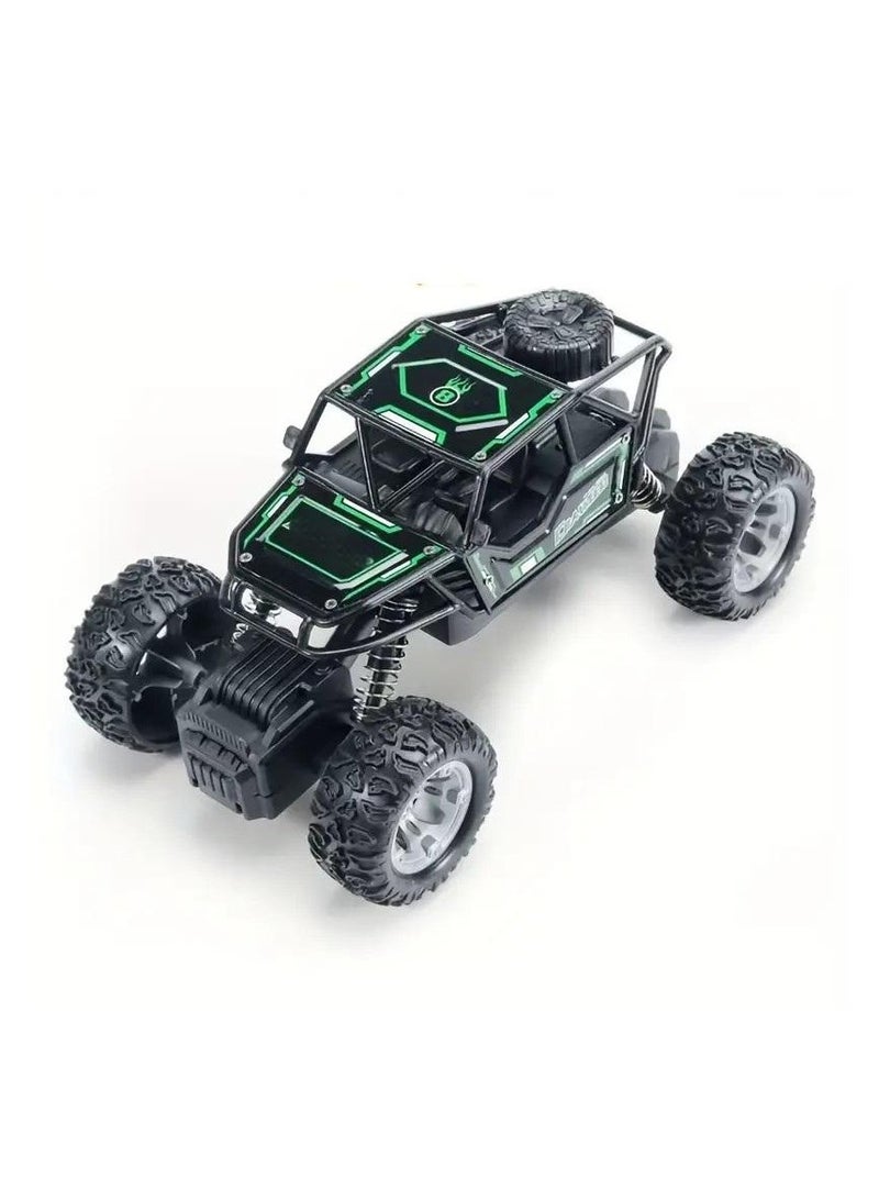 HALAMODO Kids Alloy Off-Road Climbing Car Toy - Manual Push-Pull Backwards & Forwards, Durable ABS Shell, Weather-Resistant, No Batteries Needed, Red/Black/Green, Outdoor Adventure Play, Sturdy Frame Design