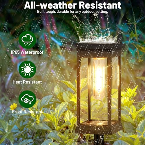 BesLowe 【Upgraded】 Solar Pathway Lights Outdoor, 8-Pack Large LED Solar Light Outdoor Waterproof, Super Bright Outside Lights for Yard, Sun-Powered Landscape Lighting for Garden Walkway, Warm White - Image 4