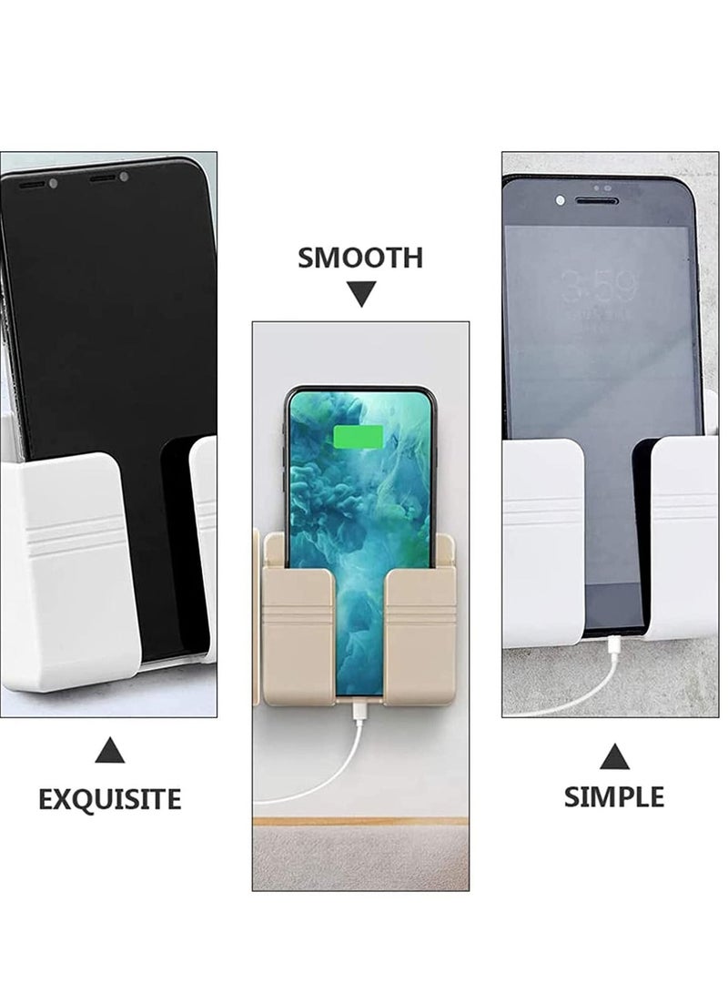 Y&D Wall Mount Phone Holder Charger and Remote Control Stand Charging Socket Pocket for Used as Cellphone, Bed Side Shelf， Multipurpose Storage Box - Image 2