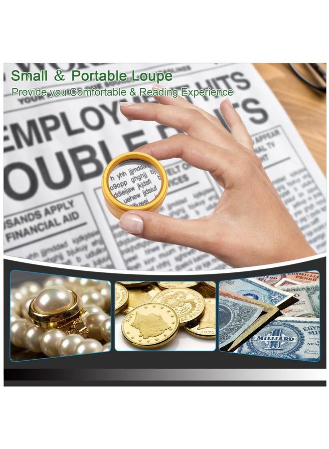 Rongon Pocket Loupe Magnifying Glass 30X Coin Magnifiers Portable Reading Magnifying Lens Mini Desk Magnifier Loop for Jeweler Coins Maps Antiques Magazines Electronics (Gold, 30X40MM) - Image 4