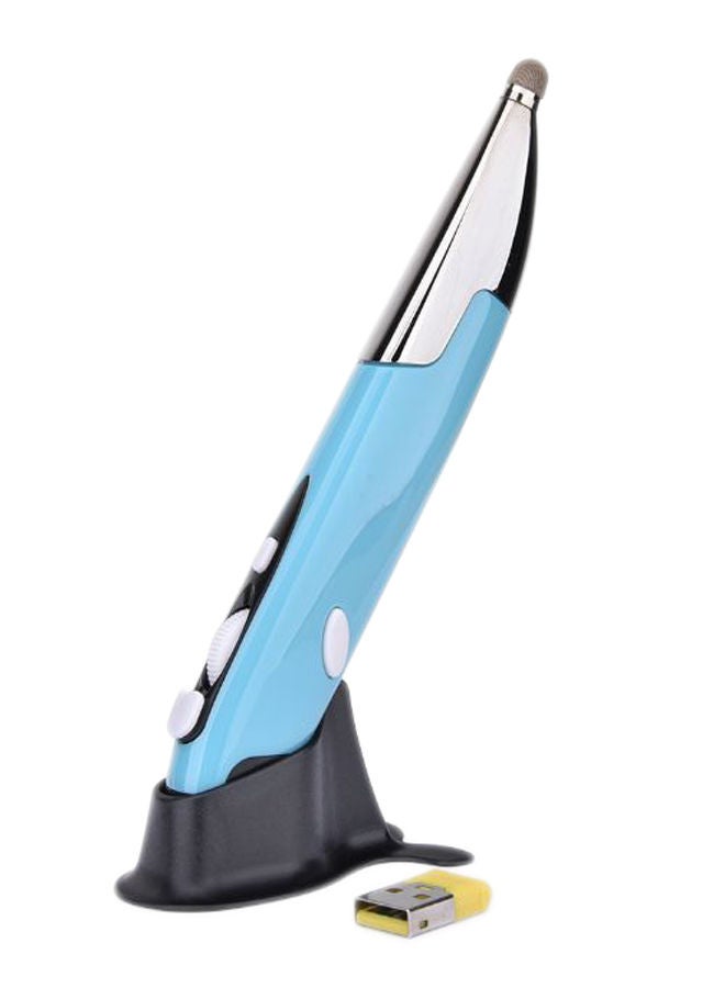 NIBEMINENT Wireless Optical Touch-Pen Mouse With Receiver And Stand Blue/Silver/Black