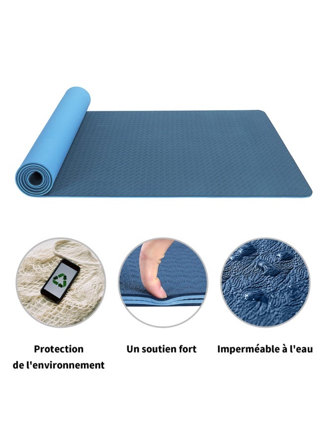 Nariele Non Slip Yoga Mat, Extra Thick 6MM TPE Workout Pilates Mats, Eco Friendly Fitness Exercise Mat for Women Men, Workout Mat with Carrying Strap and Storage Bag for Home Gym and Floor Exercises (Light - Image 5