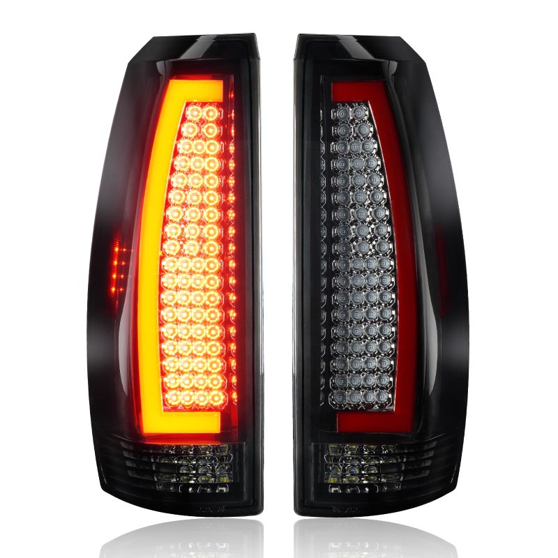 Gubebaili LED Tail Lights Assembly Fit for Chevy Avalanche 2007 2008 2009 2010 2011 2012 2013Rear Taillight AssemblyChrome Housing Smoke Lens