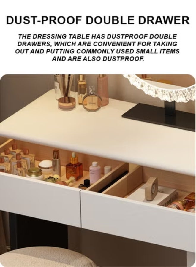 كيكي طاولة زينة عصرية ذكية مزودة بمرآة LED - طاولة زينة أنيقة لغرف النوم والمعيشة - Image 2