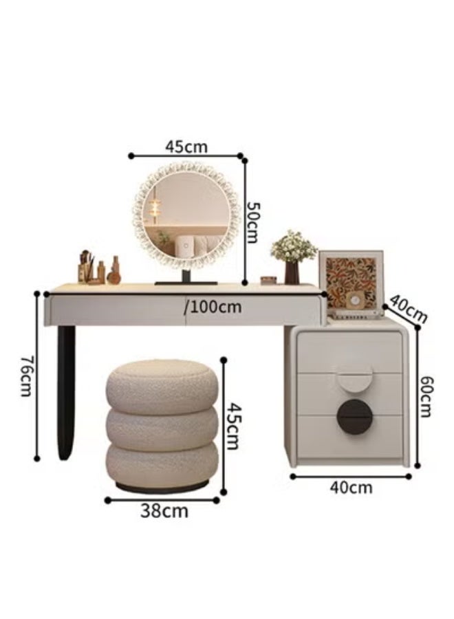 كيكي طاولة زينة عصرية ذكية مزودة بمرآة LED - طاولة زينة أنيقة لغرف النوم والمعيشة - Image 4