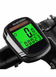 Y&D Bike Computer with Solar Energy, Wireless Bicycle Speedometer Odometer Cycling Multi Function Waterproof Display Backlight  - Image 1