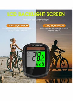 Y&D Bike Computer with Solar Energy, Wireless Bicycle Speedometer Odometer Cycling Multi Function Waterproof Display Backlight  - Image 5