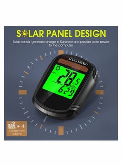 Y&D Bike Computer with Solar Energy, Wireless Bicycle Speedometer Odometer Cycling Multi Function Waterproof Display Backlight  - Image 3