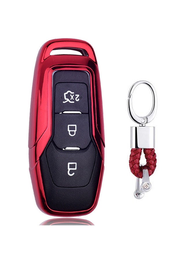 NIBEMINENT Electroplating Single-shell Car Key Case With Ring - Image 1