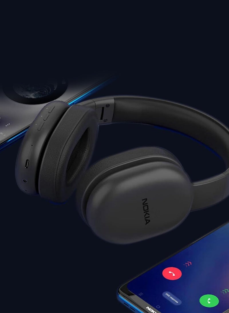 CATANES Essential Wireless Headphone E1300 – Over-Ear Bluetooth Headset with Powerful Sound - 40-Hour Battery - Built-in Mic - Foldable Design - Black - Image 4