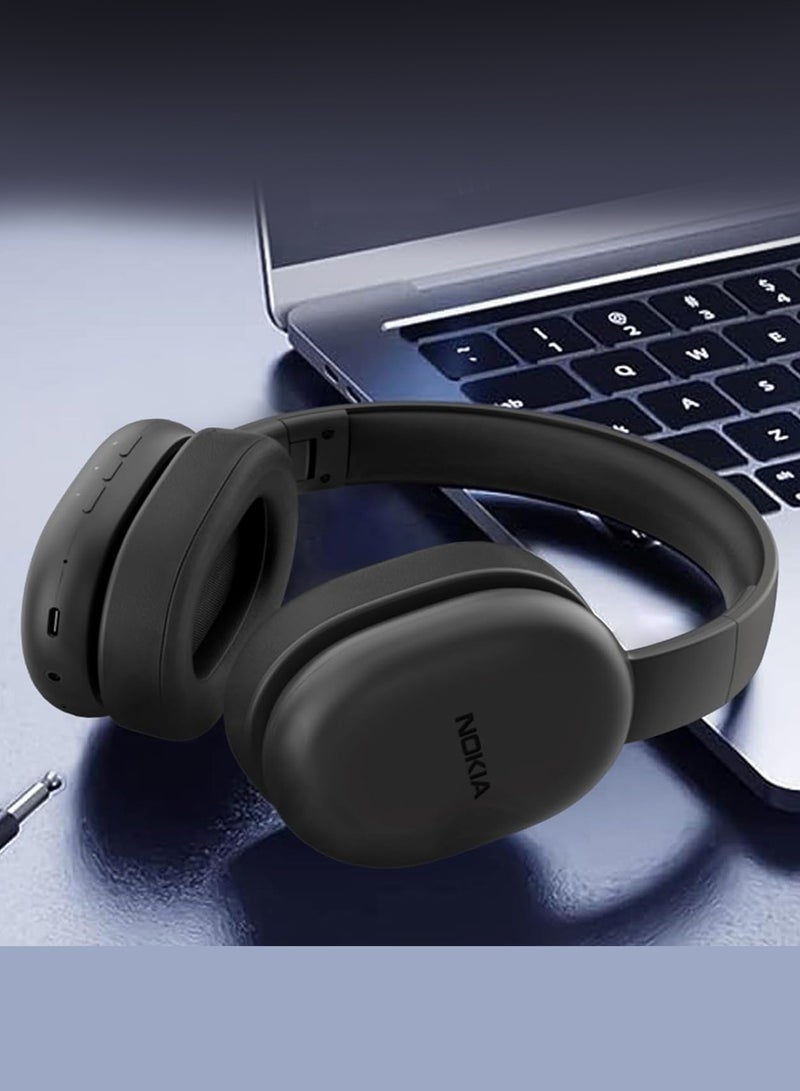 CATANES Essential Wireless Headphone E1300 – Over-Ear Bluetooth Headset with Powerful Sound - 40-Hour Battery - Built-in Mic - Foldable Design - Black - Image 3