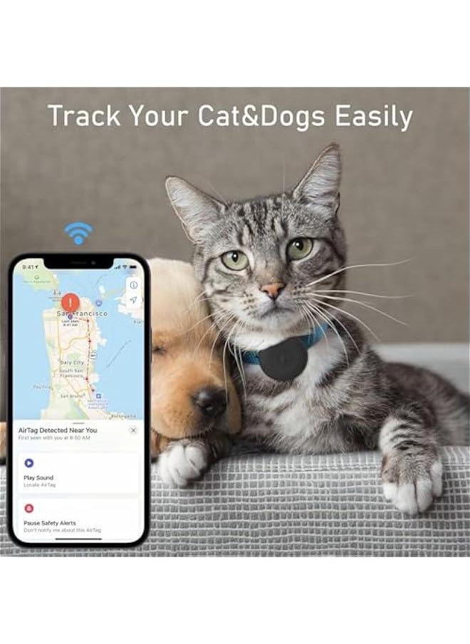 Generic Airtag Holder for Dog Collar, Silicone Air Tag Case Cover Compatible with Apple Airtags Cat Pet Collar Harness Loop, 0.8-1.2inch (Black)  - Image 5