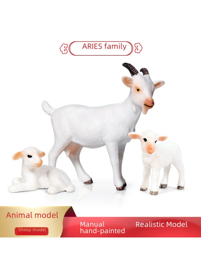 Children's Science And Education Simulation Sheep A Sheep Wild Animal Model Toy Sheep Goat Static Solid Decorative Ornaments-Color:Ox-542 White Goat [0.037kg]]  - Image 2