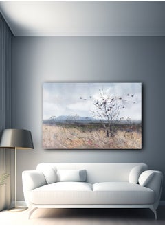 LOWHA Canvas Wall Art Stretched Over Wooden Frame with Flying Birds Painting  - Image 2
