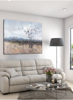 LOWHA Canvas Wall Art Stretched Over Wooden Frame with Flying Birds Painting  - Image 4