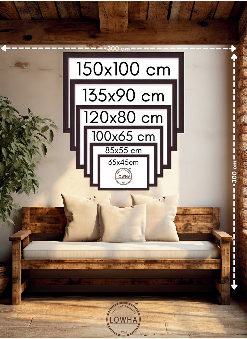 LOWHA - Canvas Wall Art Stretched Over Wooden Frame with Flying Birds Painting - Image 1