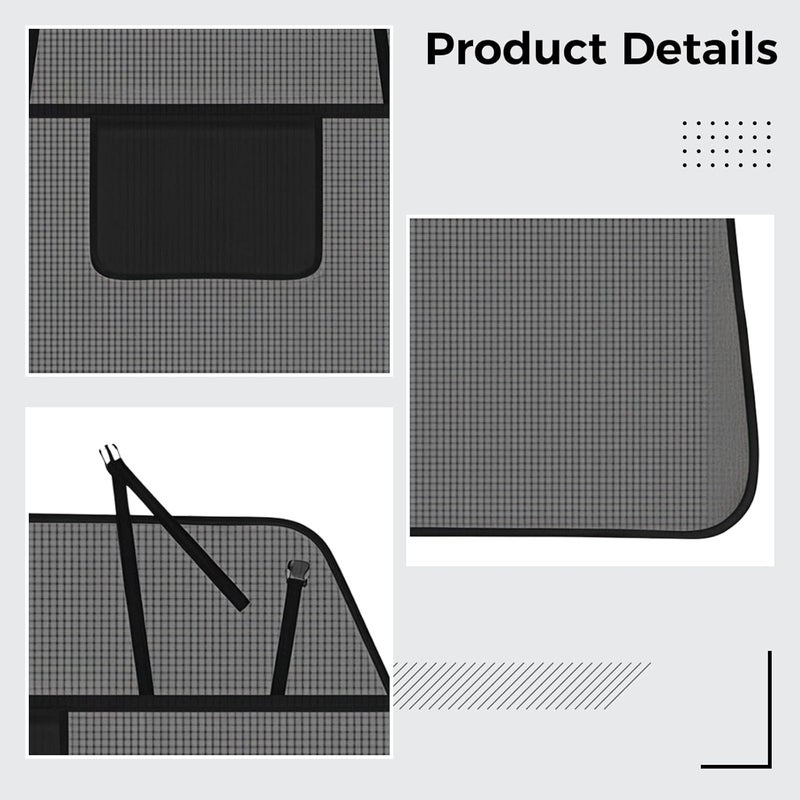 Black Dog Car Barrier, 21.7 X 21.7 X 0.8 in Pet Safety Mesh Divider, Escape-Proof Backseat Travel, Easy Install - Image 5