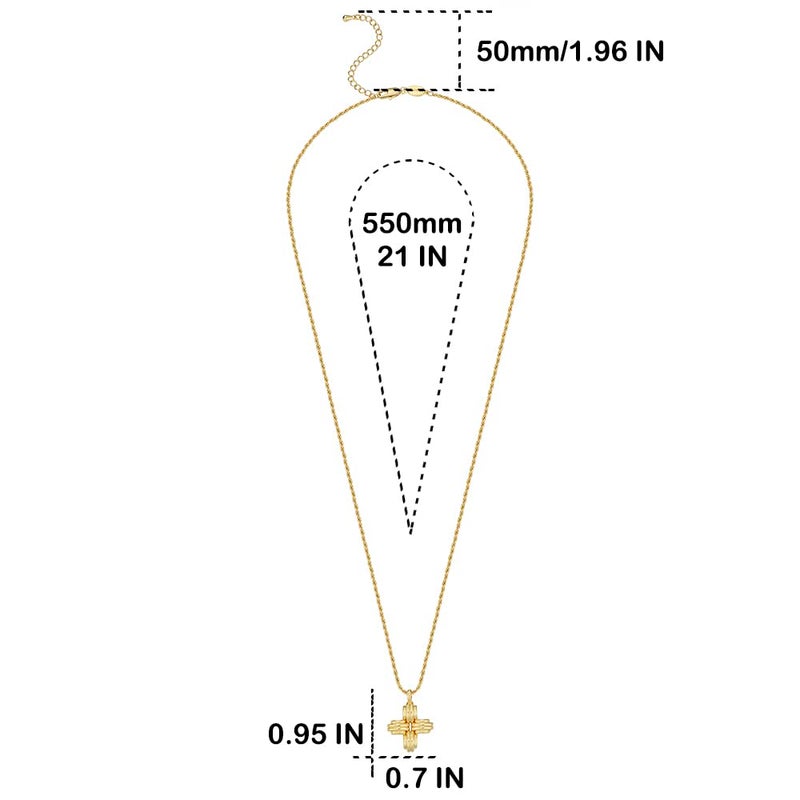 FRUMOS Dainty Layered Choker Necklace for Women Girls, 18K Gold Plated Cross Pendant Multilayer Layering Necklaces, Classic Long Gold-Plated Cross Choker Fashion Jewelry Gift - Image 2