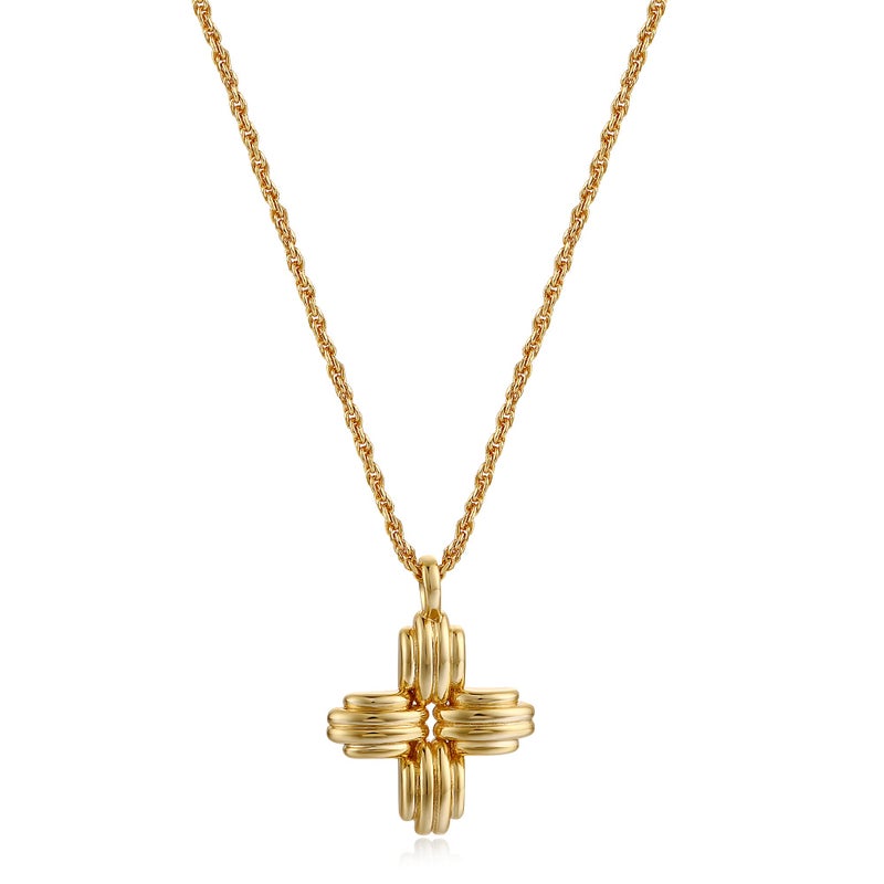 FRUMOS Dainty Layered Choker Necklace for Women Girls, 18K Gold Plated Cross Pendant Multilayer Layering Necklaces, Classic Long Gold-Plated Cross Choker Fashion Jewelry Gift - Image 1