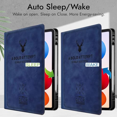 Robustrion Cover for Redmi Pad 2 Pro 12.1 inch Cover Case with Pencil Holder, Deer Flip Cover Case for Redmi Pad 2 Pro 5G Tablet Cover [Auto Sleep Wake Support] - Blue - Image 3