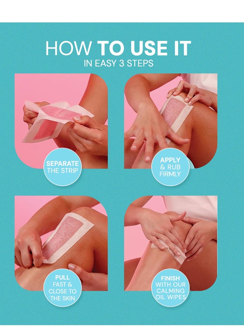 إنجوي شرائح شمعية طبيعية لإزالة شعر الوجه للبشرة العادية - نعومة تدوم طويلًا - 27 شريحة - Image 5