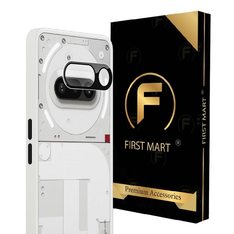 FIRST MART Premium Camera Lens Protection For Nothing Phone 3A 5G (6.7 Inches) With Edge-to-Edge Protector Coverage and Installation Kit |Black, Pack of 1 - Image 1