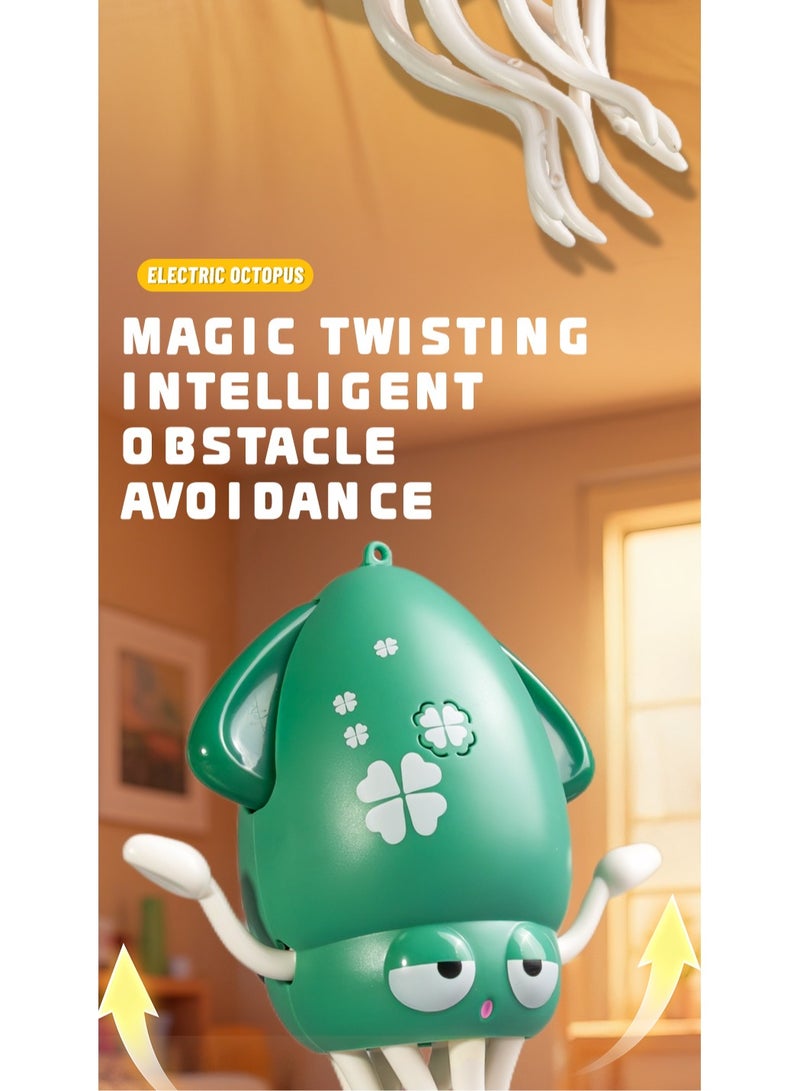 Electric Dancing Octopus Toy, Crawling Dancing Automatic Obstacle Avoidance Octopus Sensor Toy, Creative Magic Crazy 8 Leg Action Obstacle with LED Lights u0026 Music, Self-Navigating (Green) - Image 5