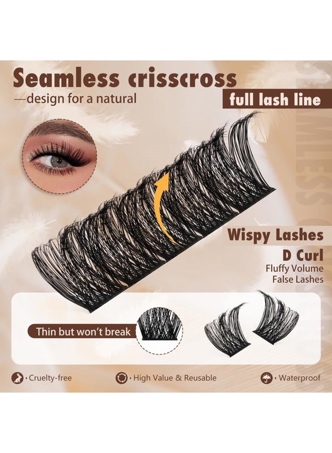 JMS&JMS Lash Clusters Kit Lash Extension Kit with Lash Bond and Seal Eyelash Applictor Lash Remover Eyelash Brush Lash Extension Kit for Beginner (MISS BELLA-8-18mix) - Image 2
