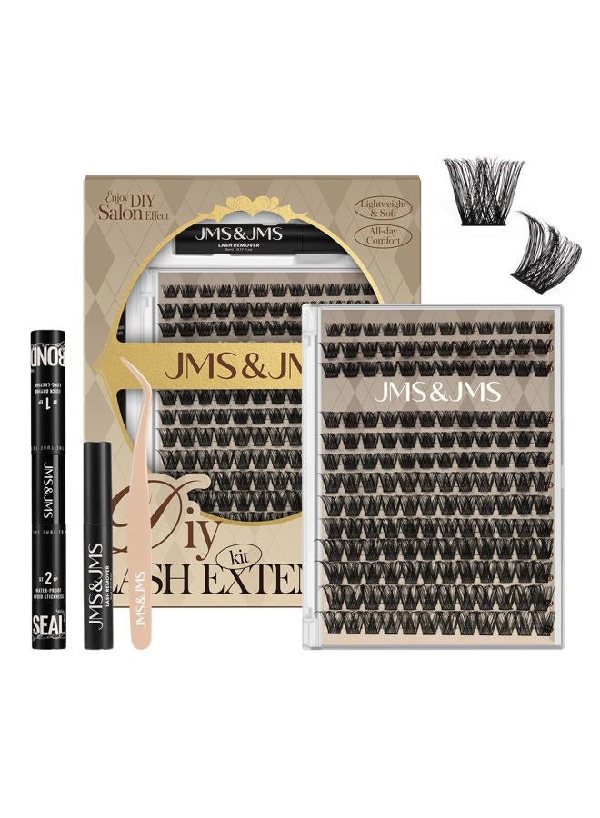 JMS&JMS Lash Clusters Kit Lash Extension Kit with Lash Bond and Seal Eyelash Applictor Lash Remover Eyelash Brush Lash Extension Kit for Beginner (MISS BELLA-8-18mix) - Image 1