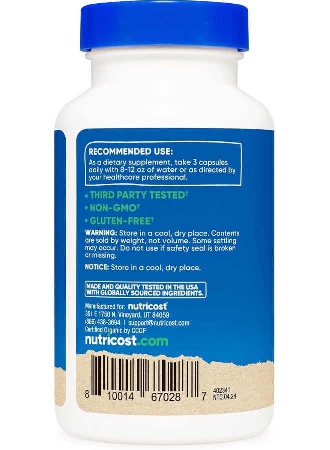 Nutricost كبسولات فطر عرف الأسد العضوي 2100 مجم 30 وجبة - Image 4