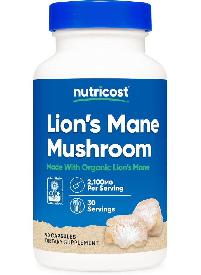 Nutricost كبسولات فطر عرف الأسد العضوي 2100 مجم 30 وجبة - Image 1