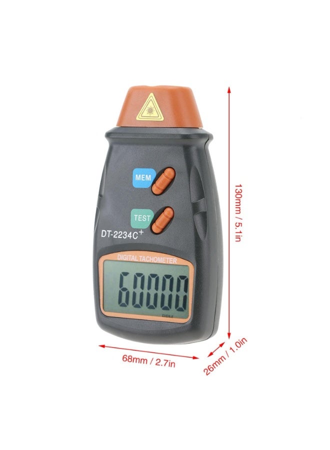 مقياس السرعة الرقمي ، DT-2234C + غير الاتصال ميني RPM اختبار متر شاشة LCD مقياس السرعة الرقمي الصورة المحمولة لعجلات المحركات مخرطة صنع السيارات - Image 3