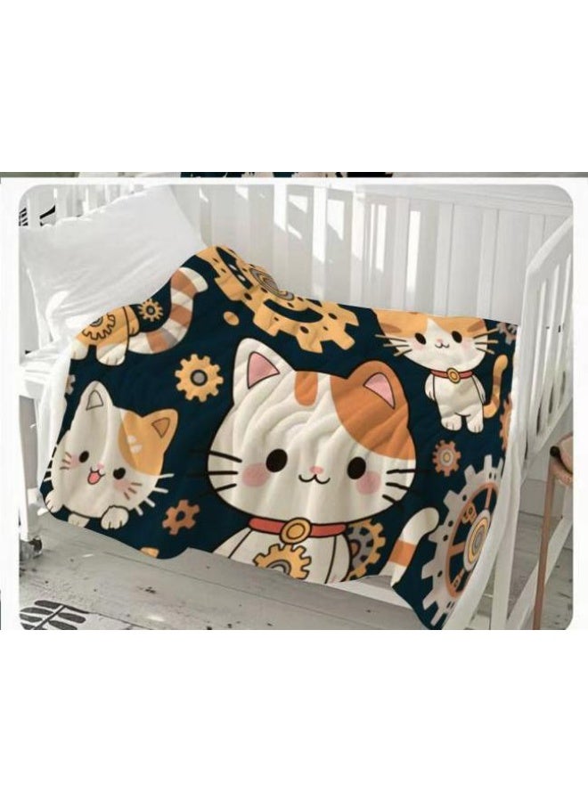 general Baby and children's cartoon flannel thin blanket (warm and comfortable, suitable for sleep, game use) 70cm*100cm - Image 2