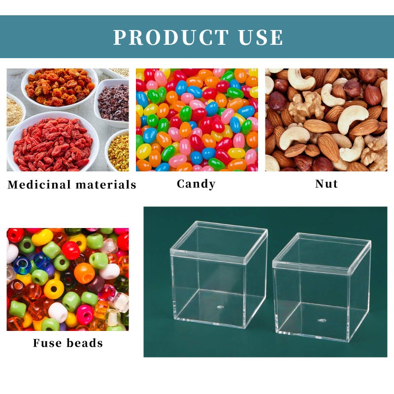 dedoot Clear Acrylic Box with Lid, 4 Pack 4x4x4 inches Clear Plastic Box for Organize, Acrylic Cube Storage Container Drawer Organizer for Vanity Jewelry Accessories, Small Items - Image 4