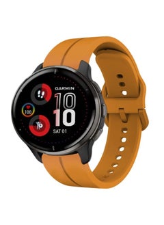 Generic Replacement Strap For Garmin Venu 2 Plus 20mm Loop Silicone Watch Band Amber Yellow 