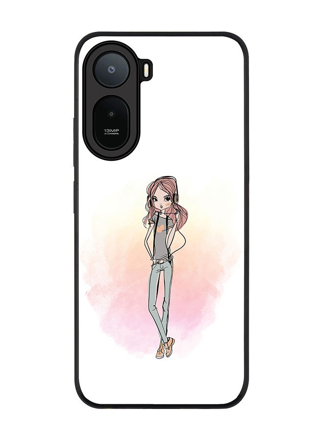 Stylizedd Rugged Case for Xiaomi Redmi A7 Pro 4G / Poco C81 / Poco C81 Pro / Poco C85x 5G- Slim Fit Hybrid Rubber Cover Girl Next Door