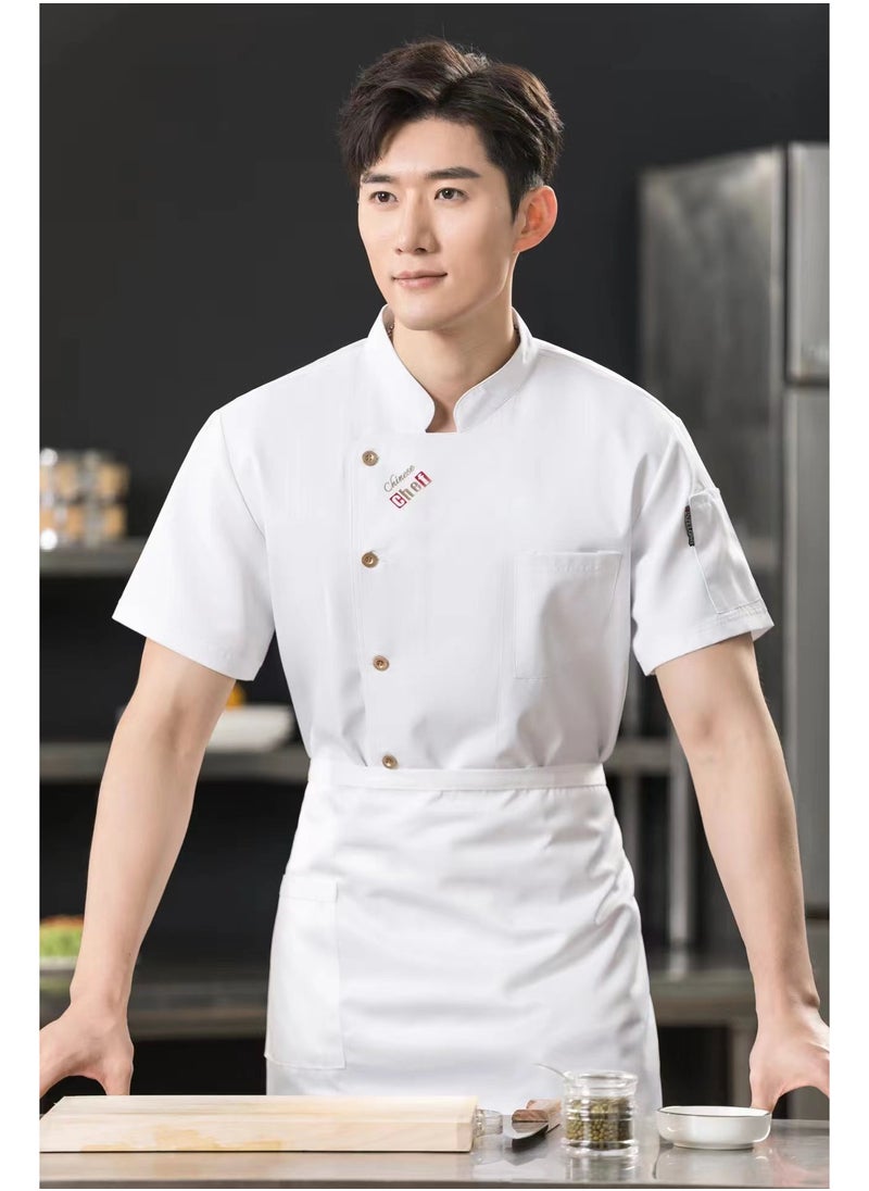 NIBEMINENT Men Head Chef Food service Kitchen Cooking Costume Pizzaiolo Cook Uniform Restaurant Chef's Jackets Bakery Cafe Working Clothes  - Image 1