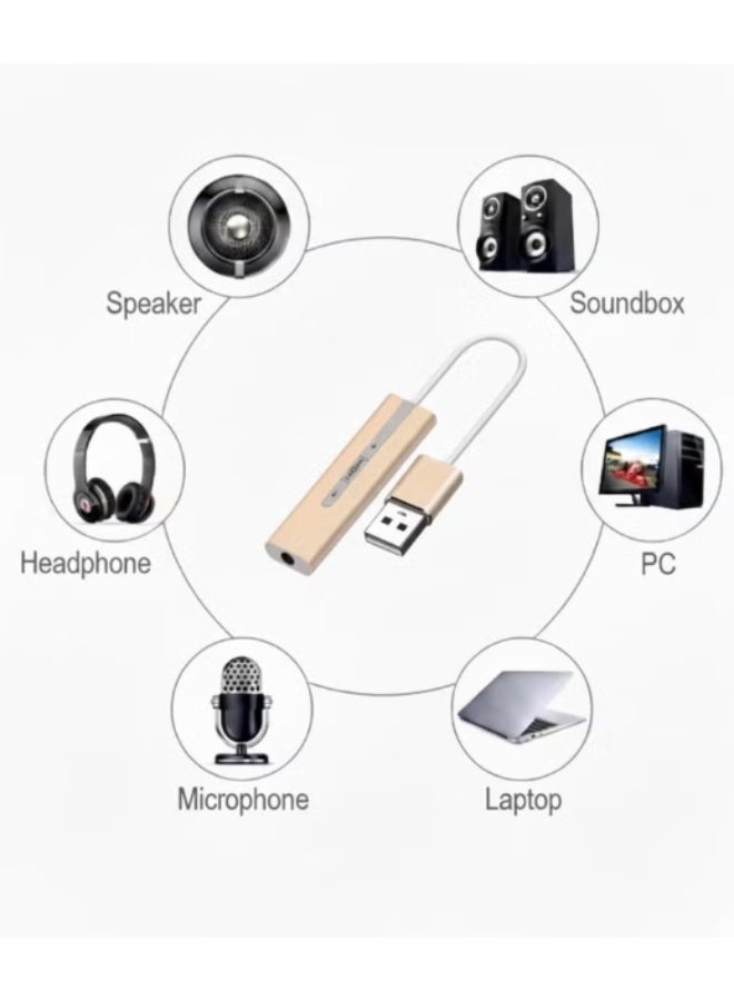 CABLE CONV USB Audio Adapter with Volume Control – External 7.1 Channel Sound Card (USB-A to 3.5mm) - Image 4