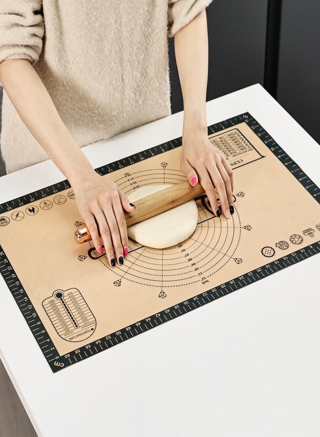 Cook's Aid Silicone Pastry Mat Extra Large with Measurements 26''x16'' for Reusable,Non-slip Silicone Baking Mat, Counter, Dough Rolling, Oven Liner,Fondant/Pie Crust,Dark Gray - Image 1