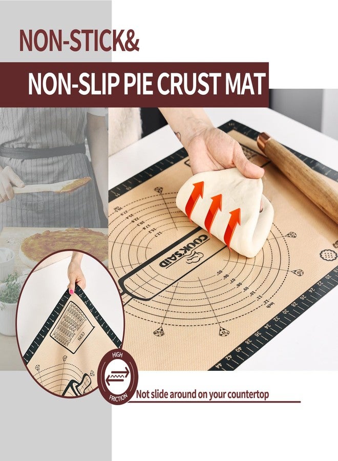 Cook's Aid Silicone Pastry Mat Extra Large with Measurements 26''x16'' for Reusable,Non-slip Silicone Baking Mat, Counter, Dough Rolling, Oven Liner,Fondant/Pie Crust,Dark Gray - Image 2