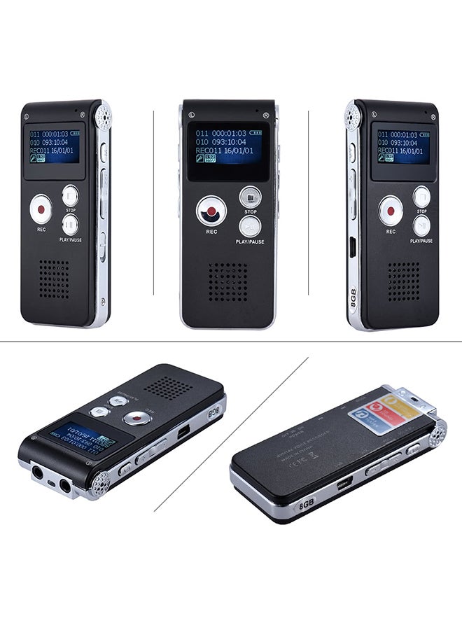 Digital Voice Recorder With MP3 Player OS0120 Black/Silver - Image 3