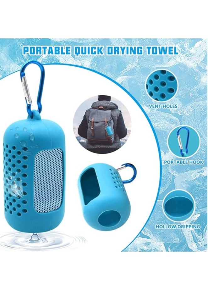 Generic Gym Towels for Sweat,Cooling Towel with Carrying Bag and Carabiner,Soft Breathable Towel for Yoga, Sports, Golf, Gym, Camping, Running, Fitness(30x80) (Turquoise green)  - Image 4
