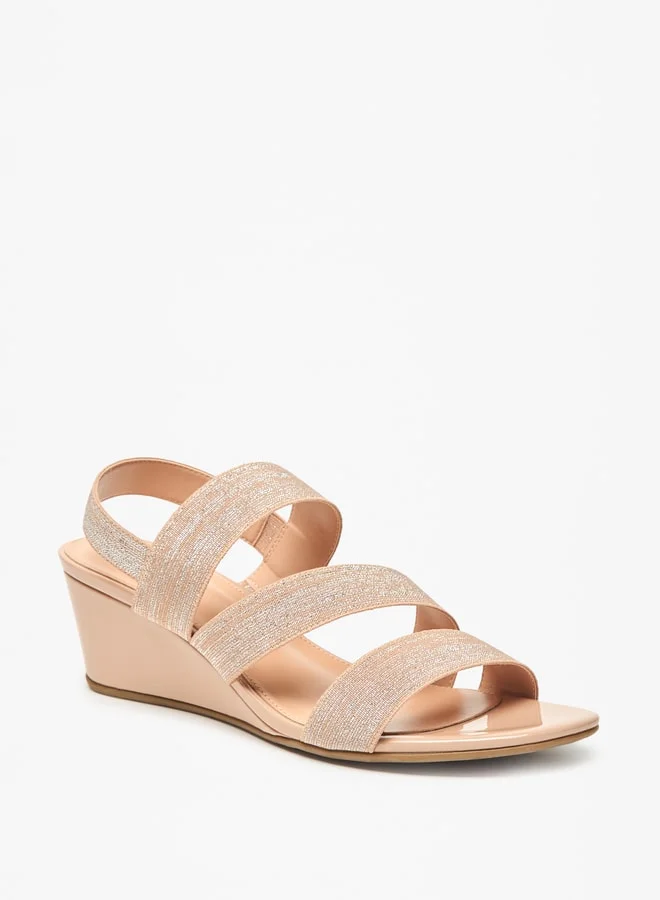 سيليست Women's Strappy Slip-On Sandals with Wedge Heels