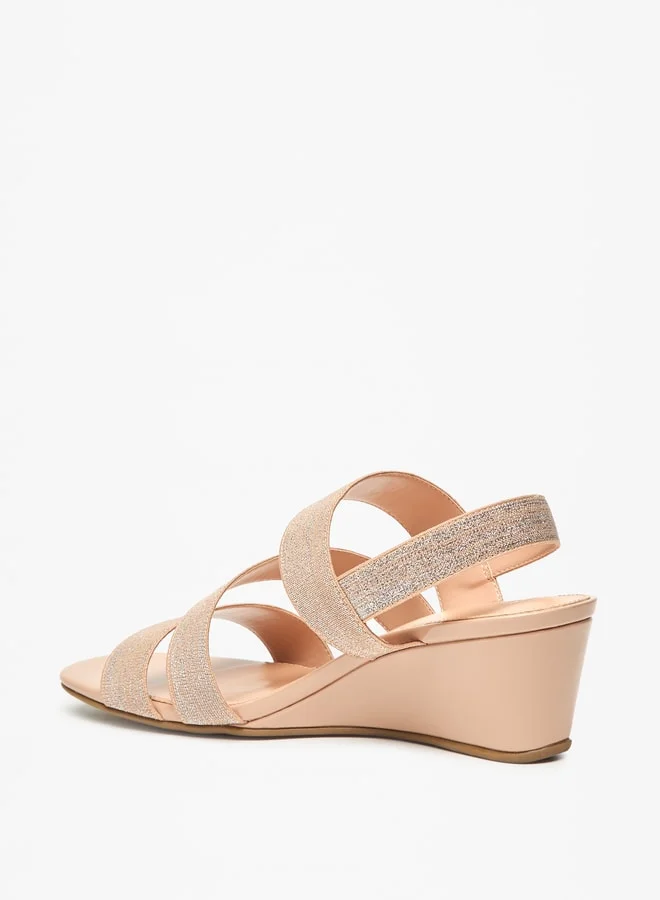 سيليست Women's Strappy Slip-On Sandals with Wedge Heels