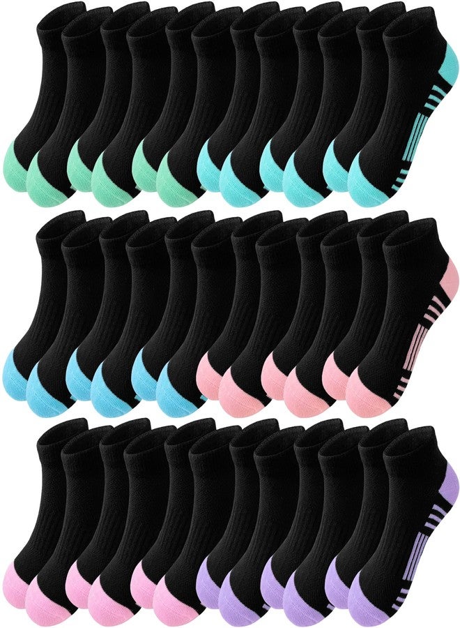 Bemeol Girls Socks 18 Pairs Ankle Socks Girls Running Athletic Low Cut Sock for Little Big Kids(10-14 Years) - Image 1