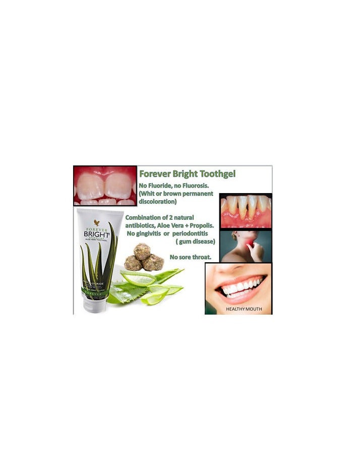 Forever Living - FOREVER BRIGHT TOOTHGEL, Natural Teeth Whitener, Brightening, Removing Stains, Keeping Oral Fresh, for kids and adults, sensitivity, mint taste, toothpaste - Image 1